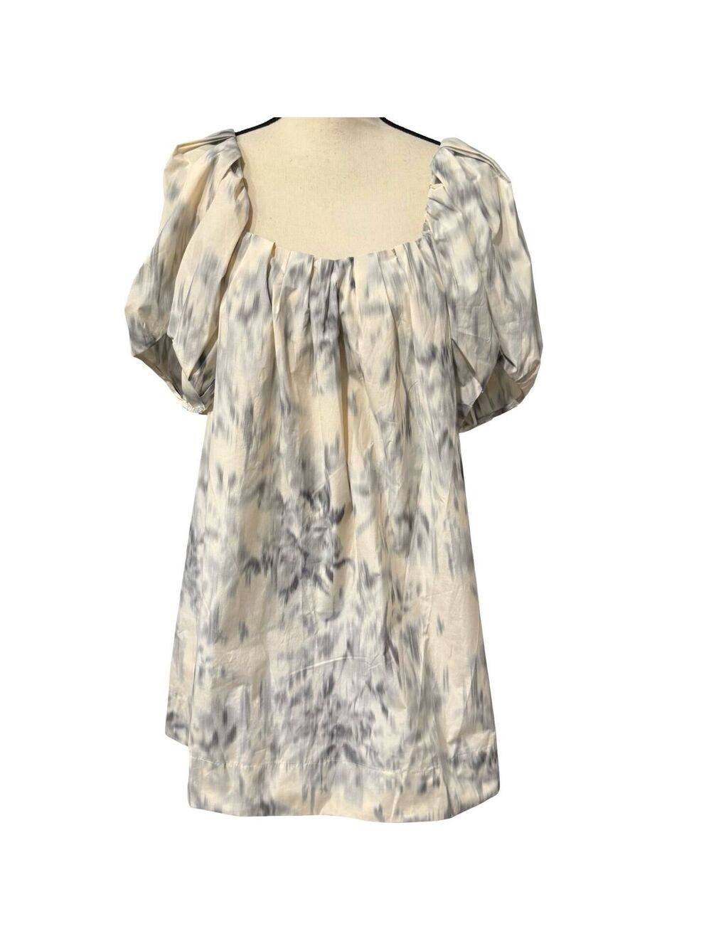 Rebecca Taylor Gray & Cream Pleated Babydoll Party Dress - Size 10